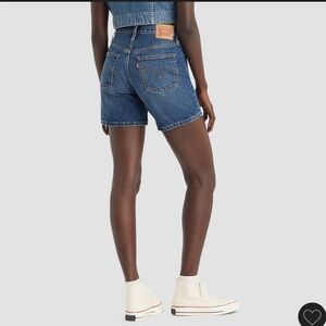 Levi’s 501 mid thigh jean shorts size 32 pleased to meet you